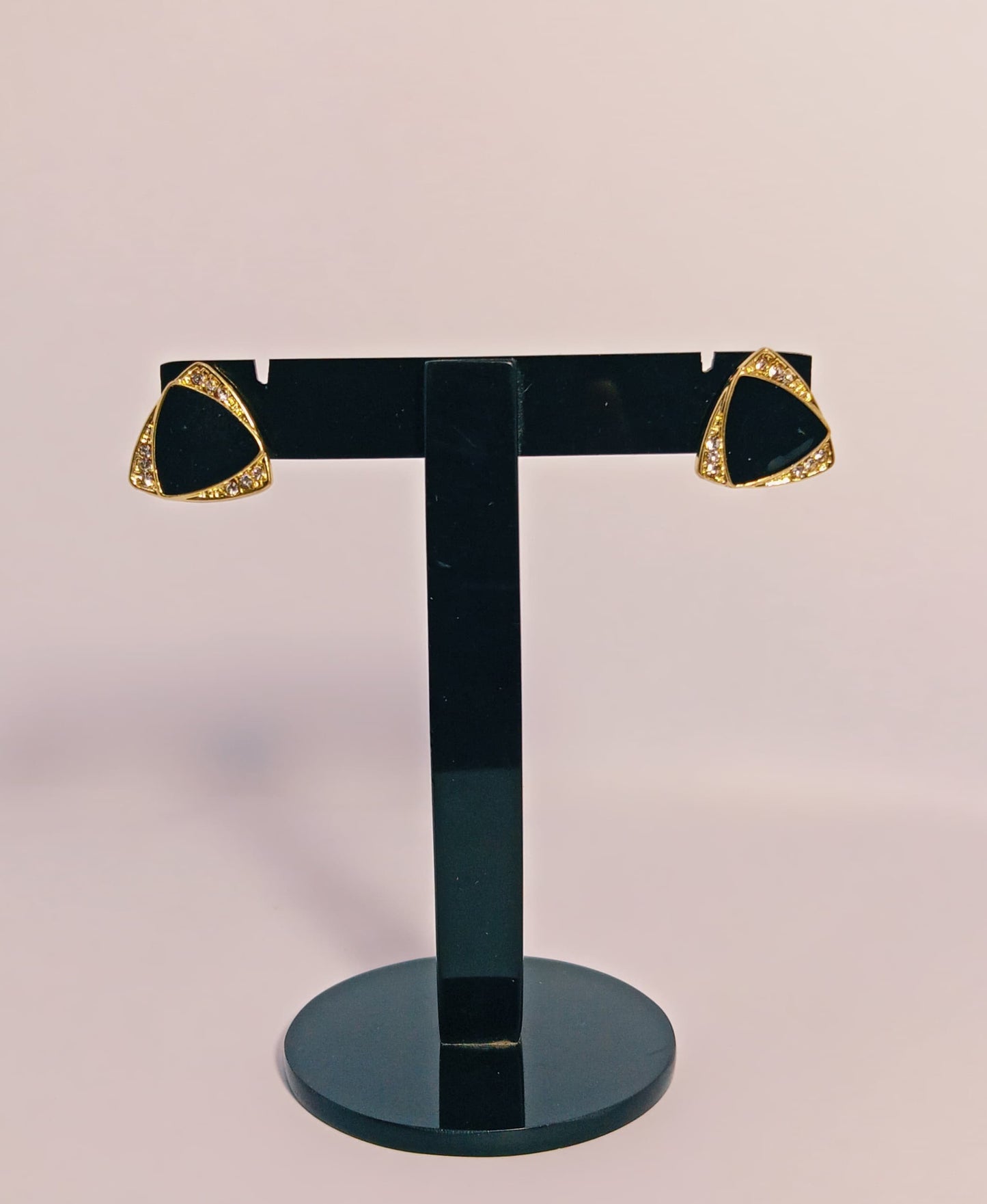 Black Triangle Stud Earrings