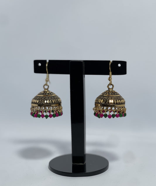 Antique Gold Jhumka Earrings