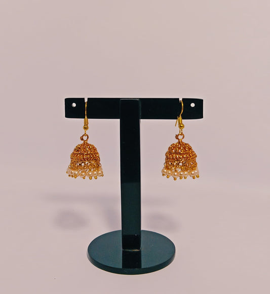 Golden Jhumka Earrings