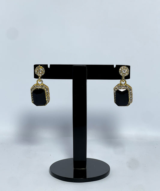 Black & Gold Dangle Earrings